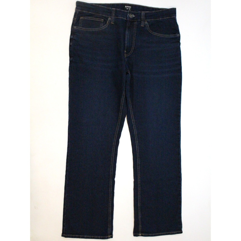 Buffalo David Bitton King Slim Boot Jeans Mens 34x32 Dark Wash Blue Denim